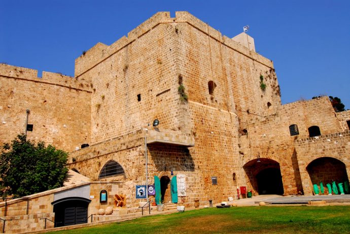The Crusader's castle in Akko, view from the outside.