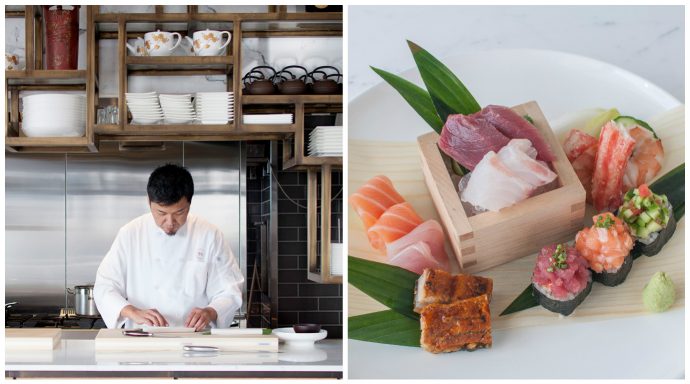 A Chef preparing fresh sushi at The Norman