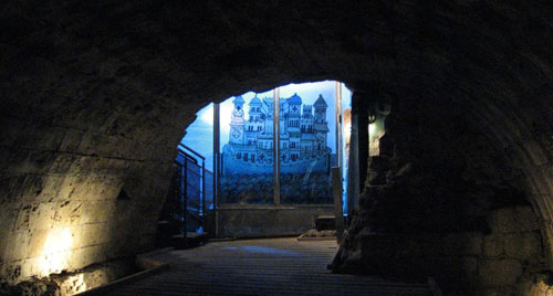 The entry to The Templars' Tunnel in Akko, North Israel