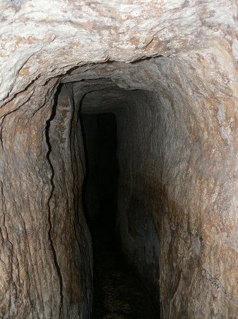One of the entries to Hezekiah's Tunnel - bring a flashlight with you!