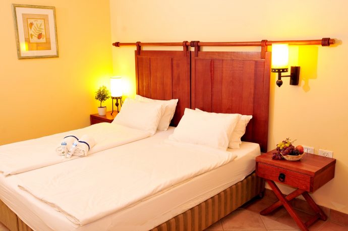 Convenience like home: the rooms at Kibbutz Ein Gedi Hotel.