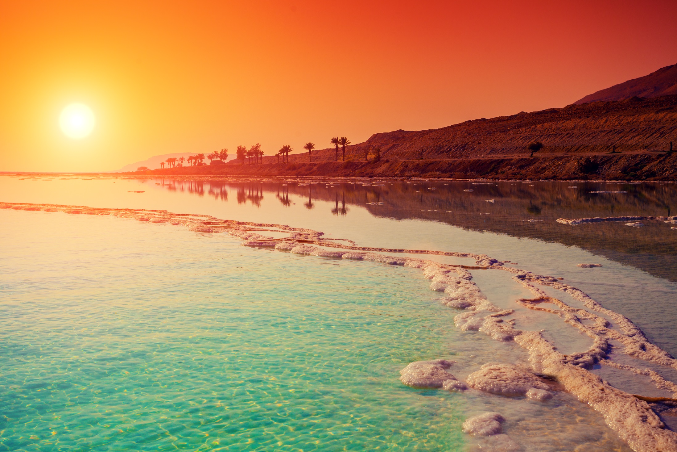 A stunning sunrise over the Dead Sea