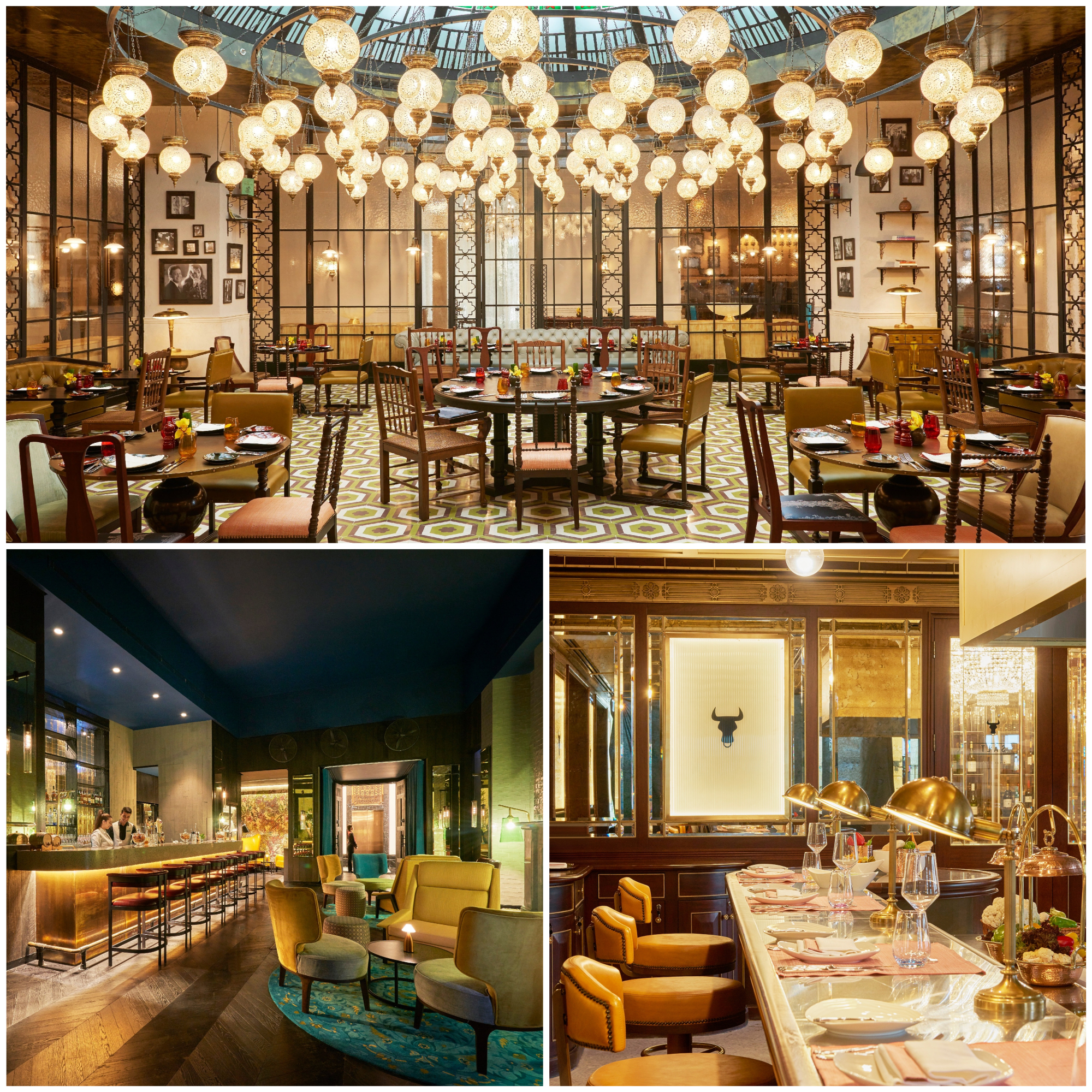 photos of dining locations at fairmont amman
