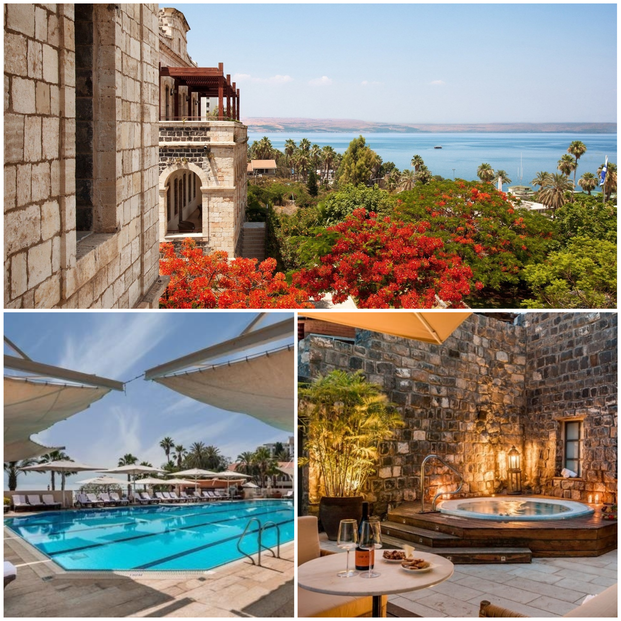The Scots Hotel overlooking the Galilee Sea.