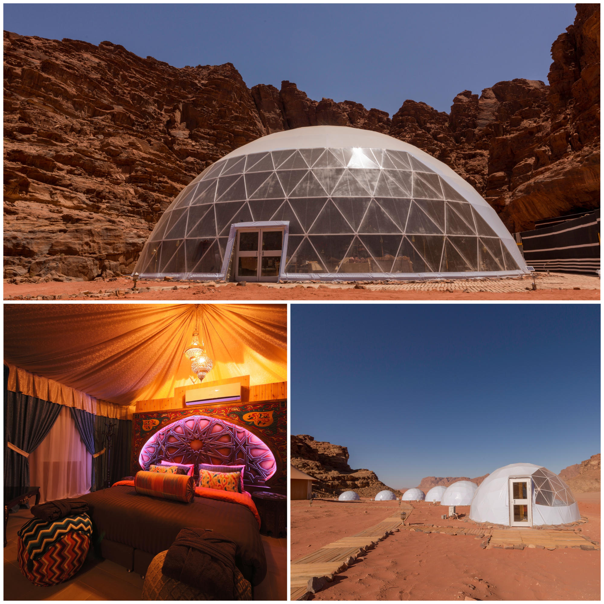 Wadi Rum Camp: cozy tents and Martian Domes that allow star gazing - from the comfort of your bed!