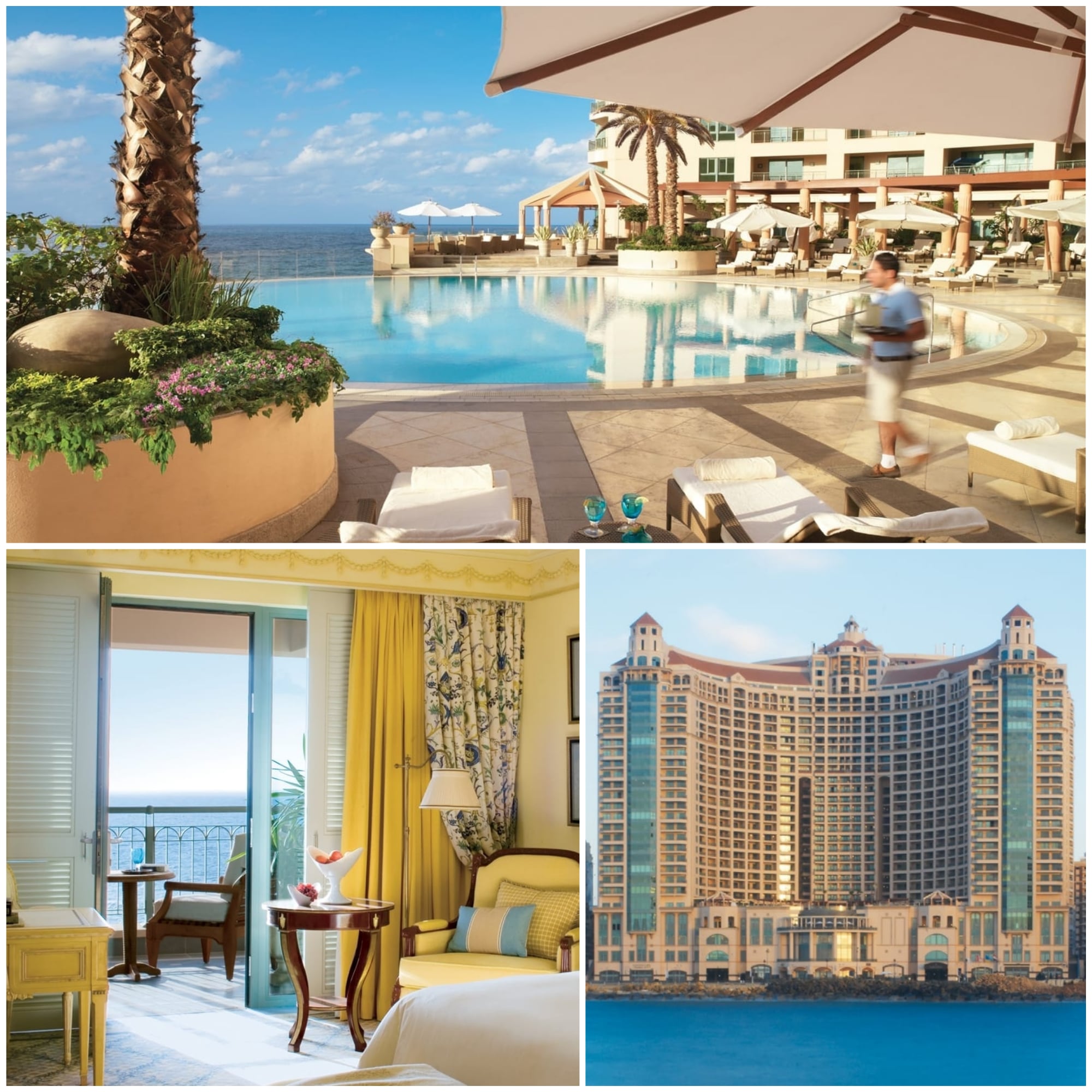 Four Seasons Hotel in Alexandria has gorgeous rooms, a private beach and the most beautiful pool.